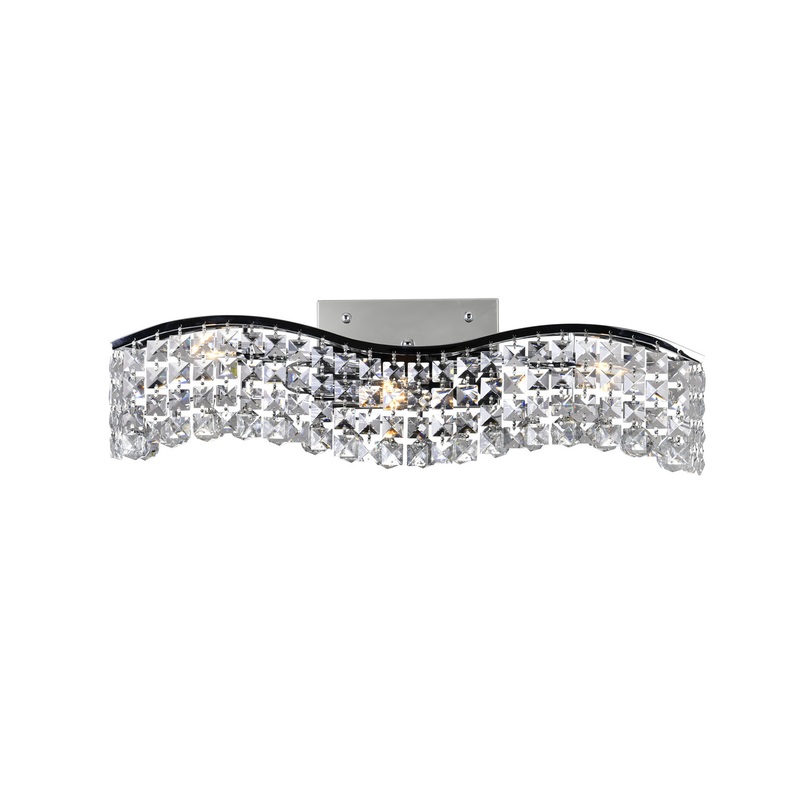 CWI Lighting 8004W25C-B (clear) Glamorous Three Light Vanity, Chrome