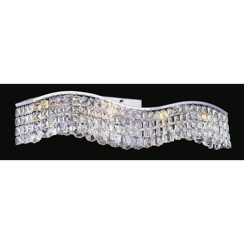 CWI Lighting 8004W30C-B (Clear) Glamorous Five Light Vanity, Chrome (Discontinued)
