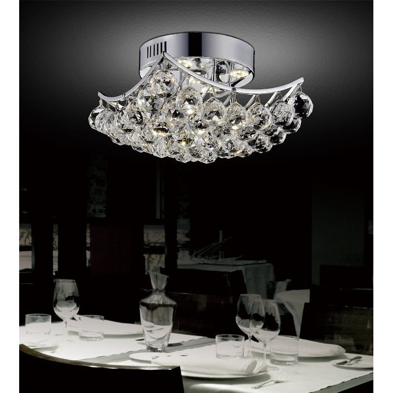CWI Lighting 8038C10C-S Queen Four Light Flush Mount, Chrome
