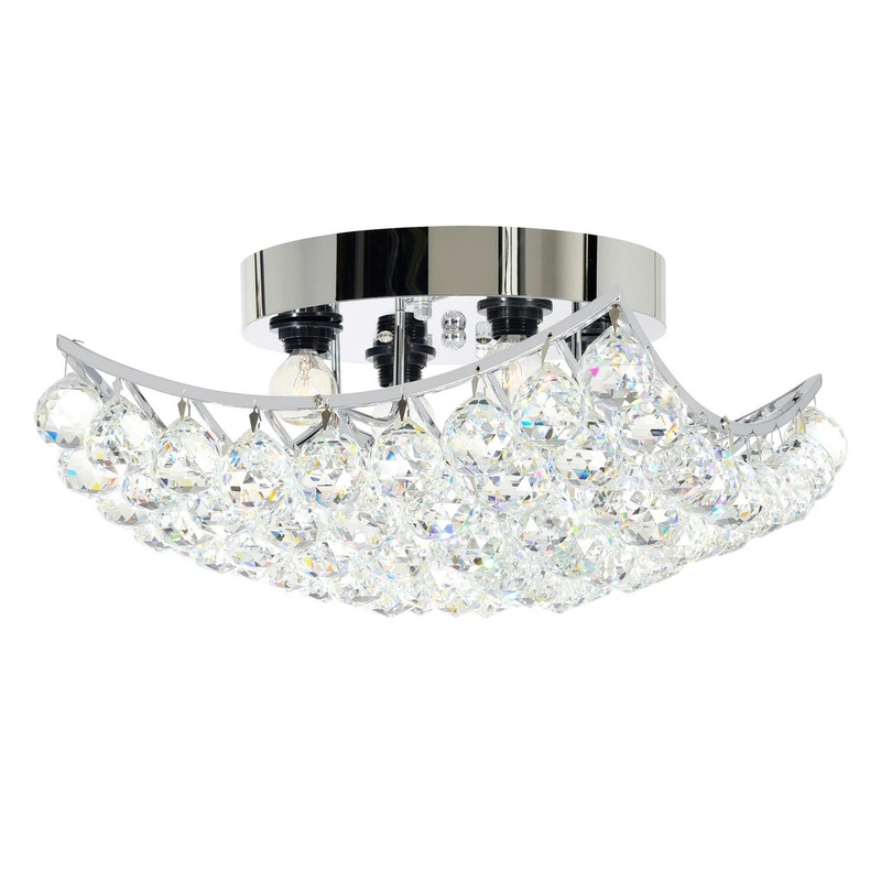 CWI Lighting 8038C14C-S Queen Four Light Flush Mount, Chrome