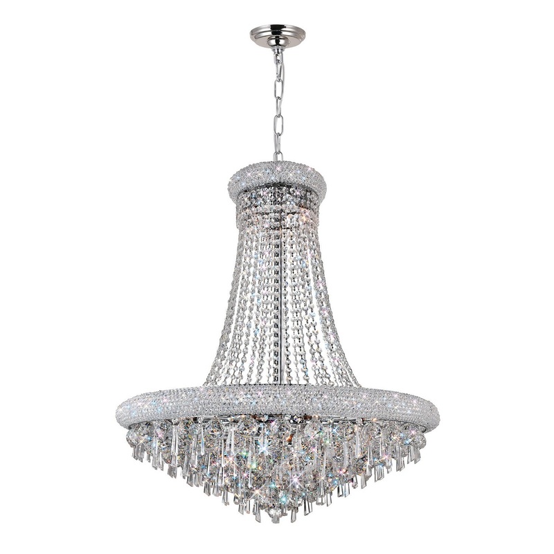 CWI Lighting 8040P30C Kingdom 18 Light Chandelier, Chrome