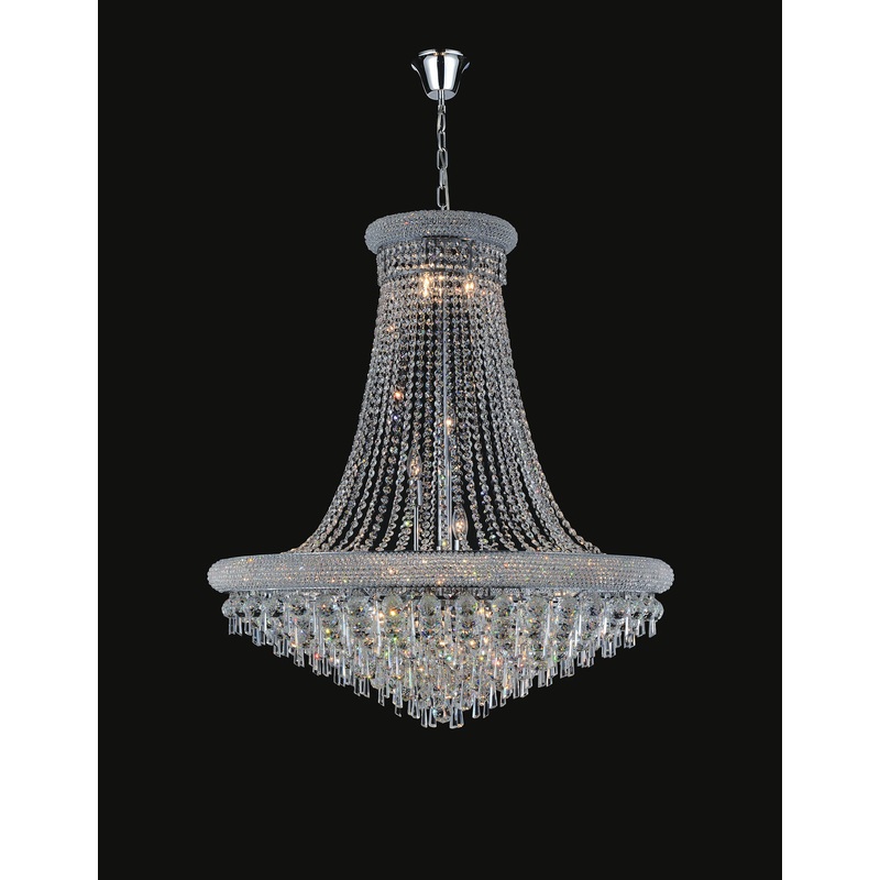 CWI Lighting 8040P36C Kingdom 20 Light Chandelier, Chrome
