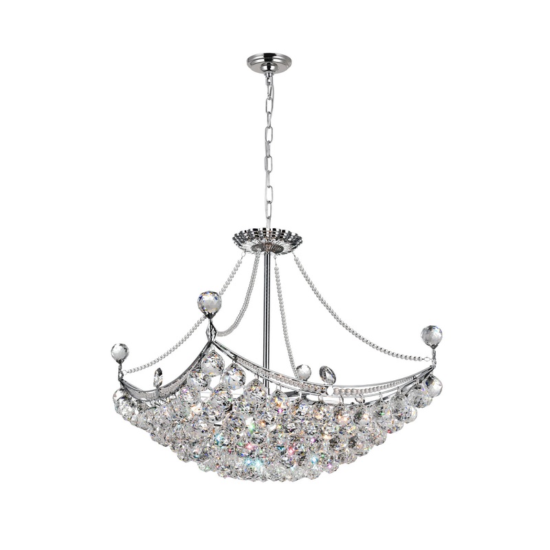 CWI Lighting 8041P20C-S Jasmine Eight Light Chandelier, Chrome