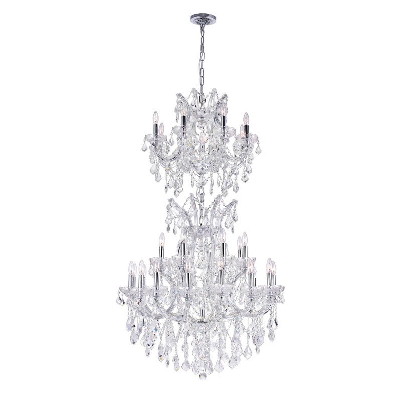 CWI Lighting 8311P36C-34 Maria Theresa 34 Light Chandelier, Chrome (Discontinued)