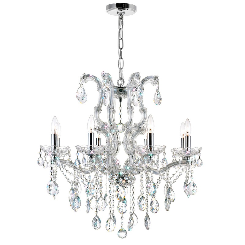 CWI Lighting 8312P28C-8 (Clear) Colossal Eight Light Chandelier, Chrome (Discontinued)