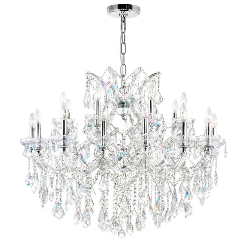 CWI Lighting 8319P36C-19 (Clear) Maria Theresa 19 Light Chandelier, Chrome (Discontinued)