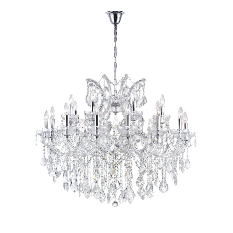 CWI Lighting 8319P42C-25 (Clear) Maria Theresa 25 Light Chandelier, Chrome (Discontinued)