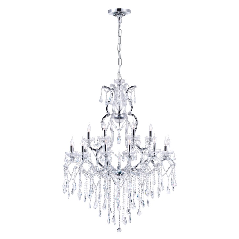 CWI Lighting 8398P44C-19 (Clear) Abby 19 Light Chandelier, Chrome (Discontinued)
