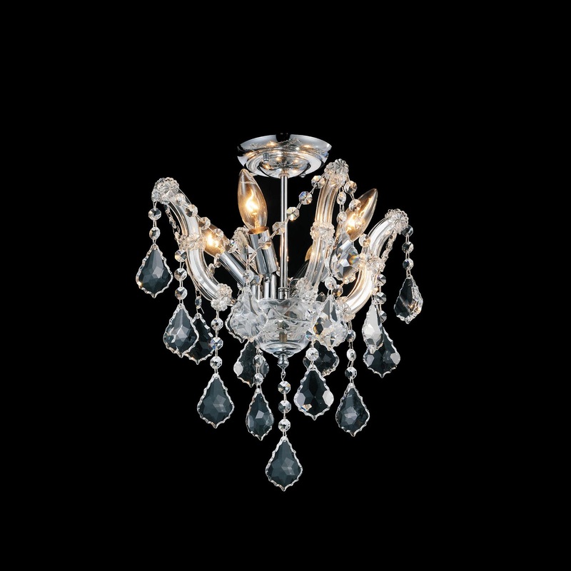 CWI Lighting 8418C14C-4(Clear) Payton Four Light Flush Mount, Chrome