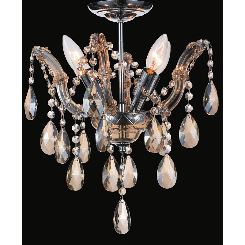 CWI Lighting 8418C14C-4(Cognac) Payton Four Light Flush Mount, Chrome (Discontinued)