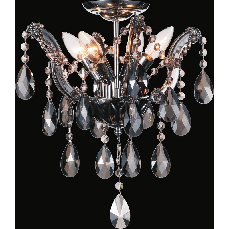 CWI Lighting 8418C14C-4(Smoke) Payton Four Light Flush Mount, Chrome (Discontinued)