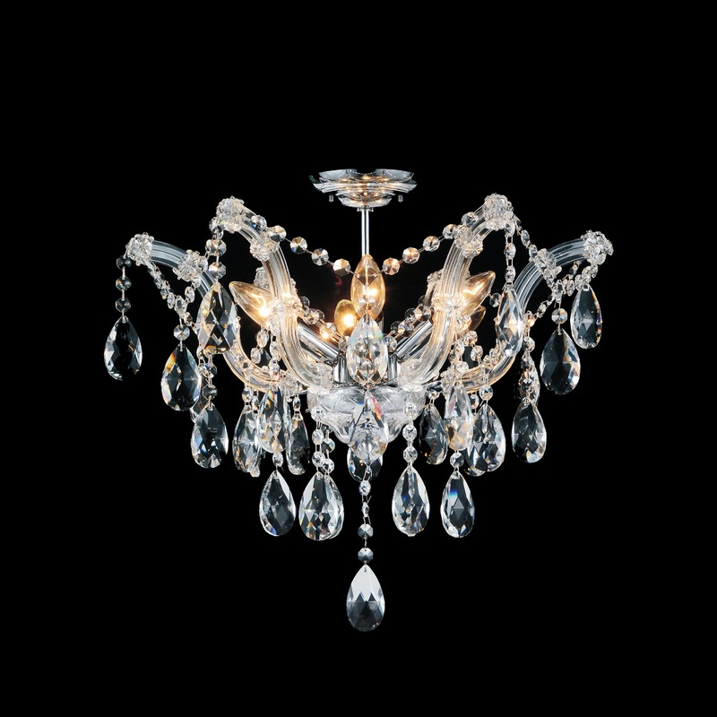 CWI Lighting 8418C20C-6(Clear) Payton Six Light Flush Mount, Chrome (Discontinued)