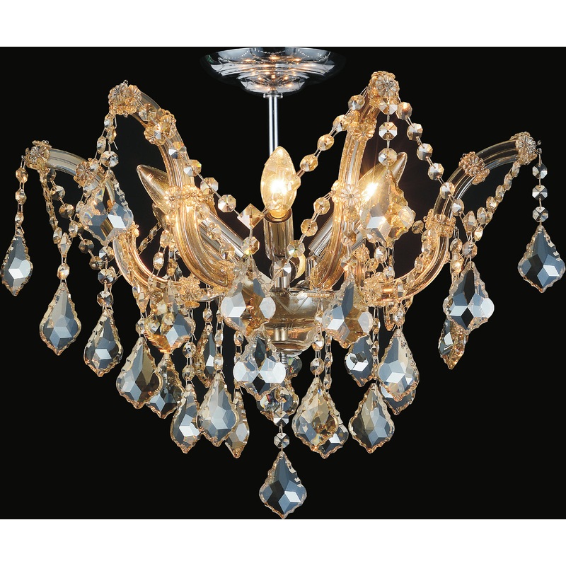 CWI Lighting 8418C20C-6(Cognac) Payton Six Light Flush Mount, Chrome (Discontinued)
