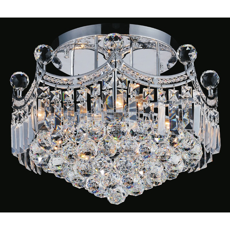 CWI Lighting 8421C16C Amanda Six Light Flush Mount, Chrome