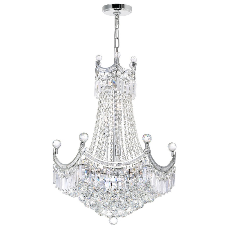 CWI Lighting 8421P24C Amanda 11 Light Chandelier, Chrome