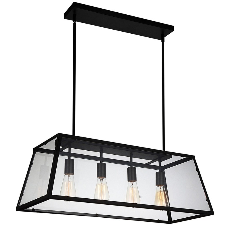 CWI Lighting 9601P31-4-101 Alyson Four Light Chandelier, Black