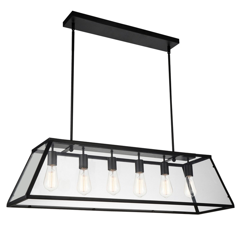 CWI Lighting 9601P42-6-101 Alyson Six Light Chandelier, Black
