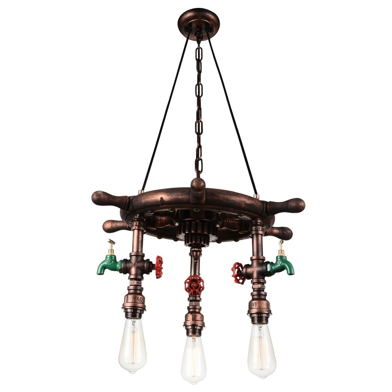 CWI Lighting 9718P22-3-210-A Manor Three Light Chandelier, Speckled Copper