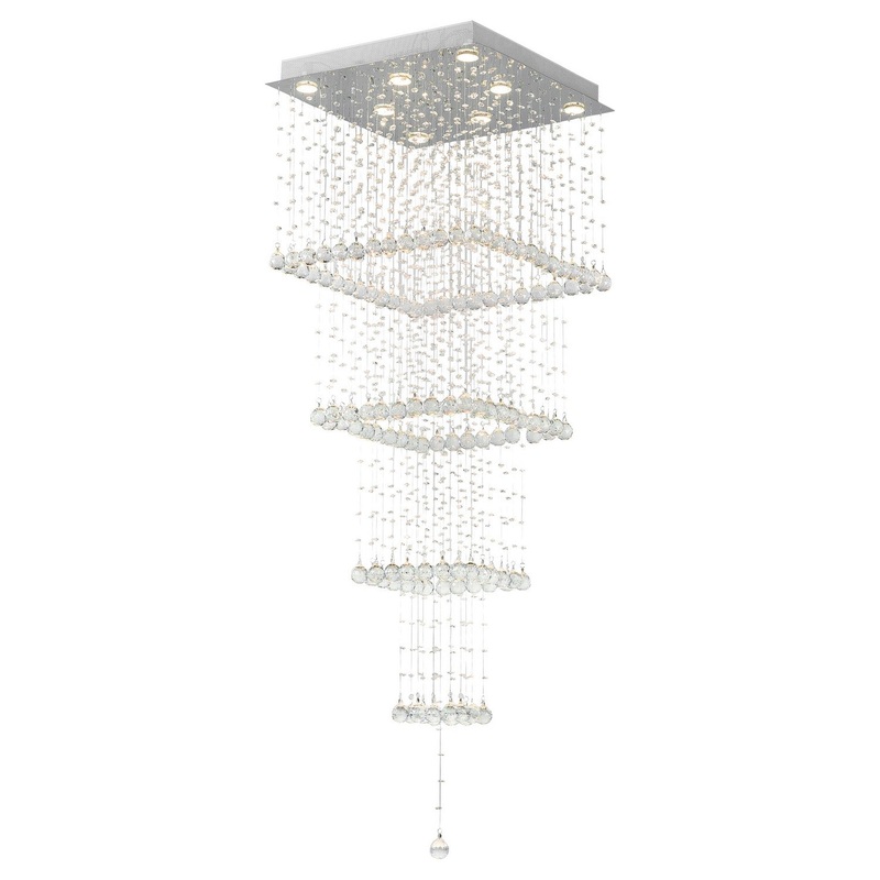 CWI Lighting 6601C24C-S Square Eight Light Flush Mount, Chrome