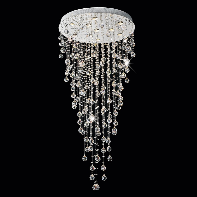 CWI Lighting 6601C28C Rain Drop Ten Light Flush Mount, Chrome (Discontinued)