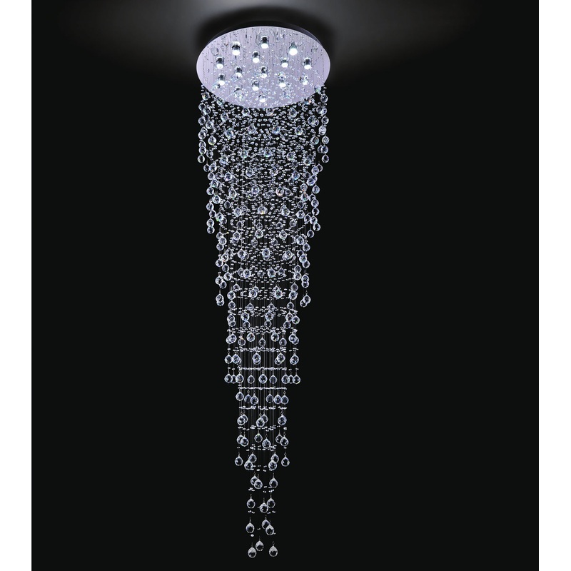 CWI Lighting 6601C36C Rain Drop 20 Light Flush Mount, Chrome (Discontinued)