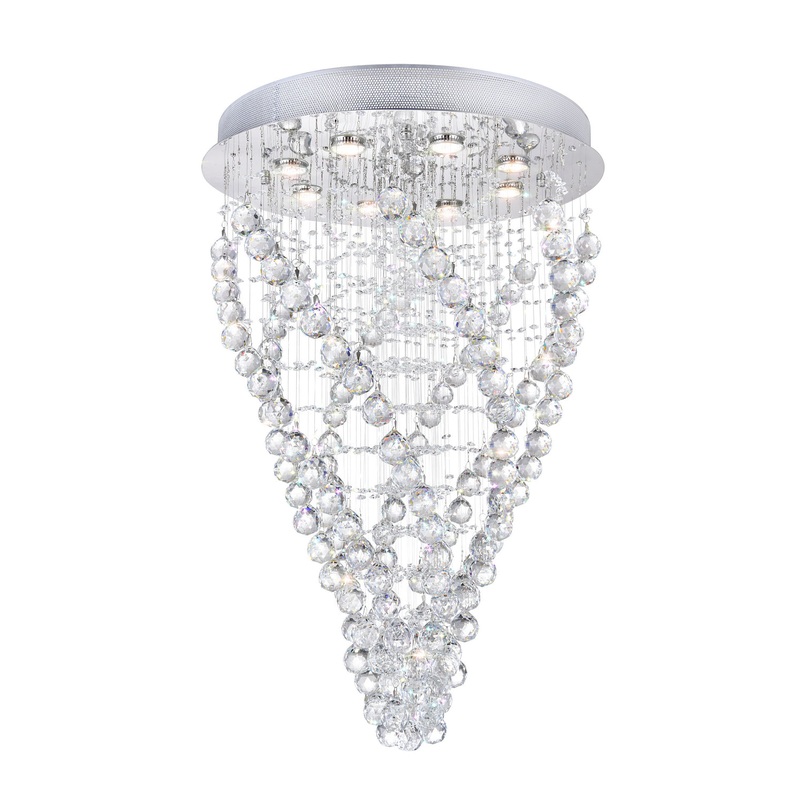 CWI Lighting 6602C24C Twister Eight Light Flush Mount, Chrome