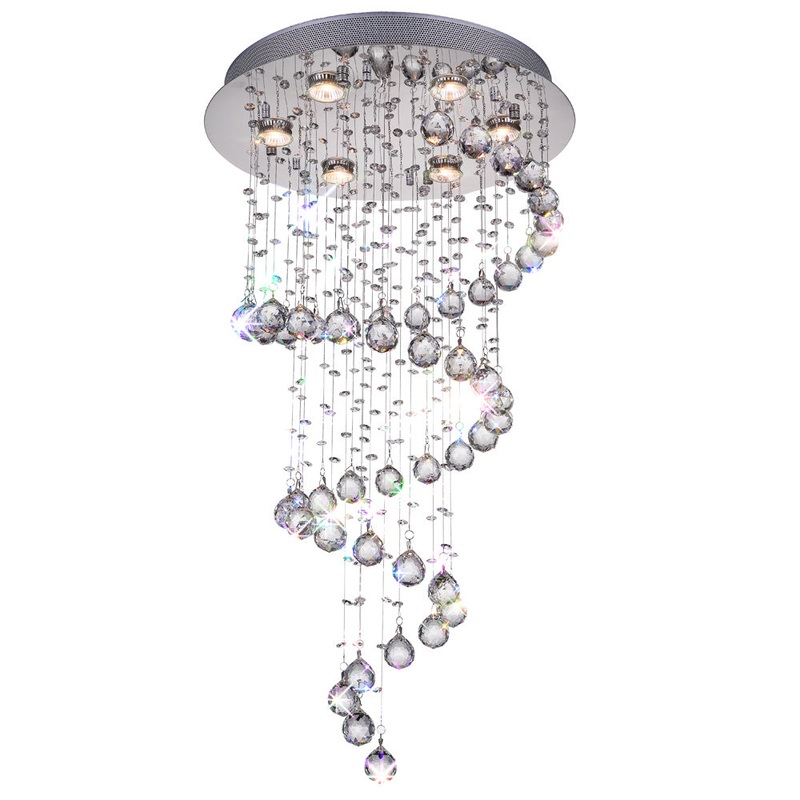 CWI Lighting 6603C20C(H:35) Spiral Six Light Flush Mount, Chrome