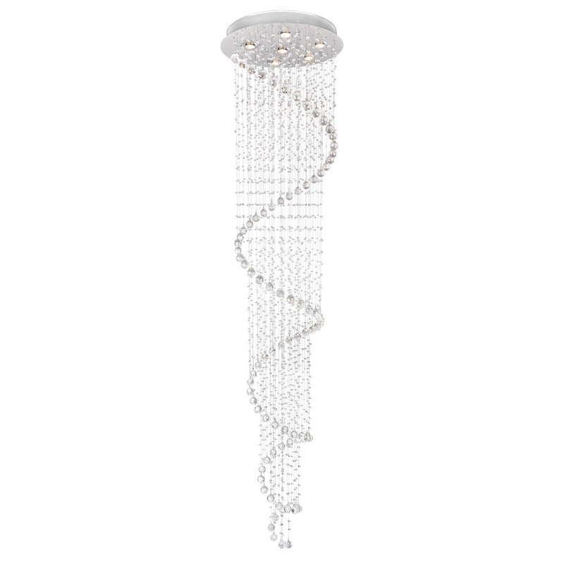 CWI Lighting 6603C24C(H:67) Spiral Six Light Flush Mount, Chrome