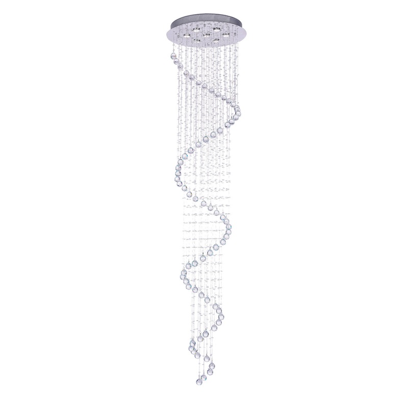 CWI Lighting 6603C32C ( H:108) Spiral 12 Light Flush Mount, Chrome