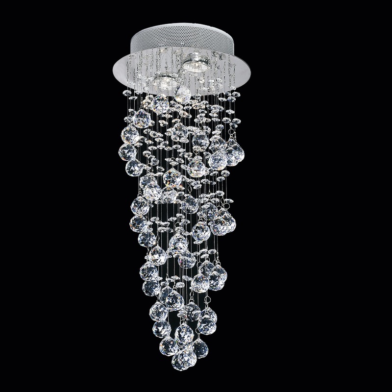 CWI Lighting 6606C10C Double Spiral Two Light Flush Mount, Chrome