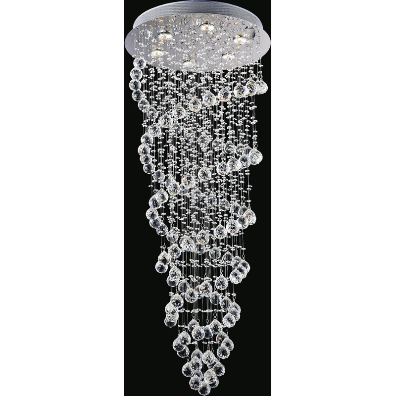 CWI Lighting 6606C20C Double Spiral Six Light Flush Mount, Chrome