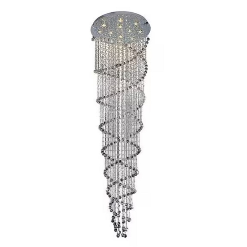 CWI Lighting 6606C32C Double Spiral 12 Light Flush Mount, Chrome