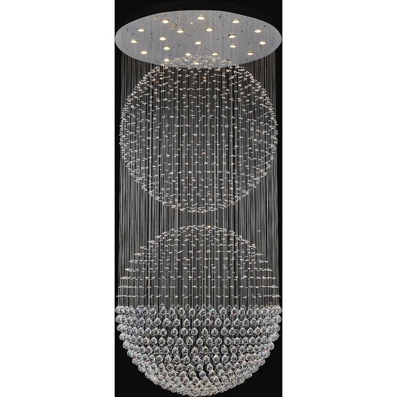 CWI Lighting 6608C47C Double Sphere 21 Light Flush Mount, Chrome
