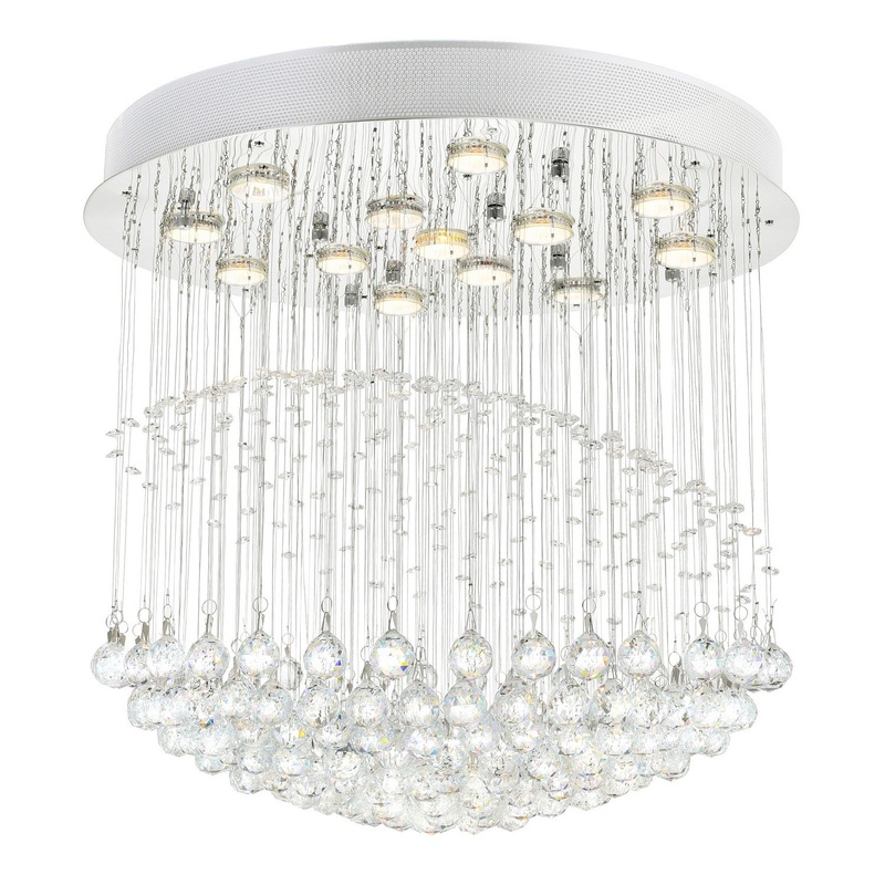 CWI Lighting 6612C24C Twinkle 13 Light Flush Mount, Chrome (Discontinued)