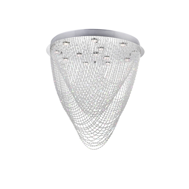 CWI Lighting 6614C32C-R (H:32) Wave 13 Light Flush Mount, Chrome (Discontinued)