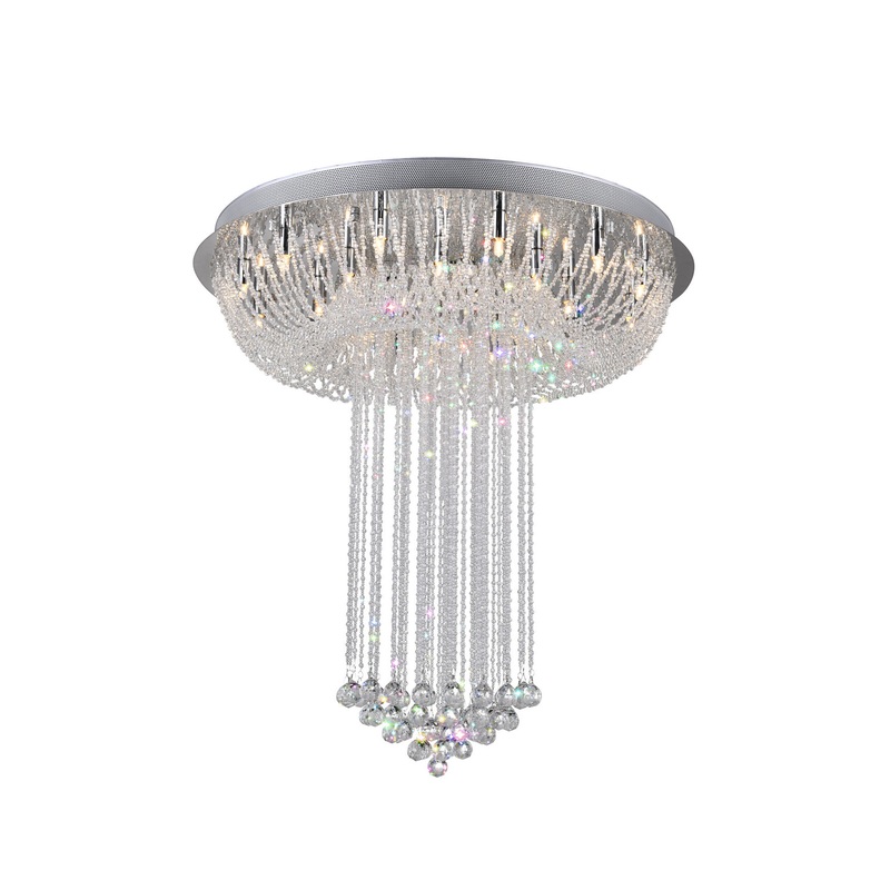 CWI Lighting 6615C32C Waterfall 23 Light Flush Mount, Chrome (Discontinued)