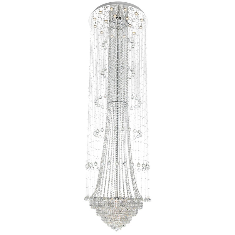 CWI Lighting 6627C32C Hallway 32 Light Flush Mount, Chrome
