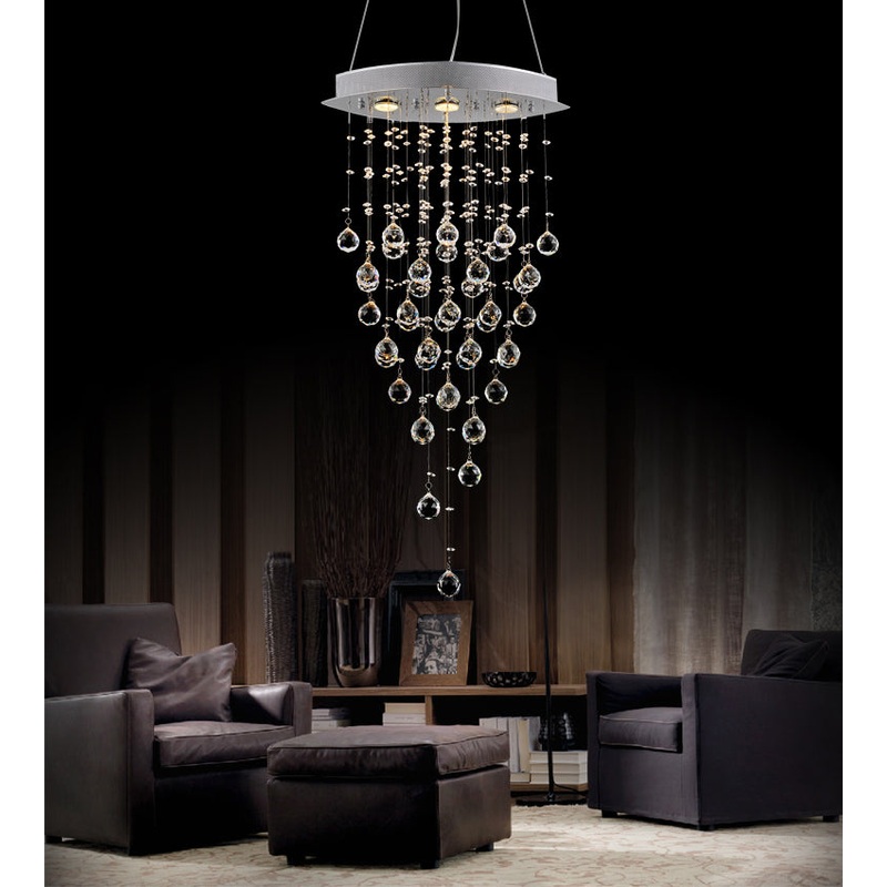 CWI Lighting 6640P18C-O Robin Three Light Chandelier, Chrome