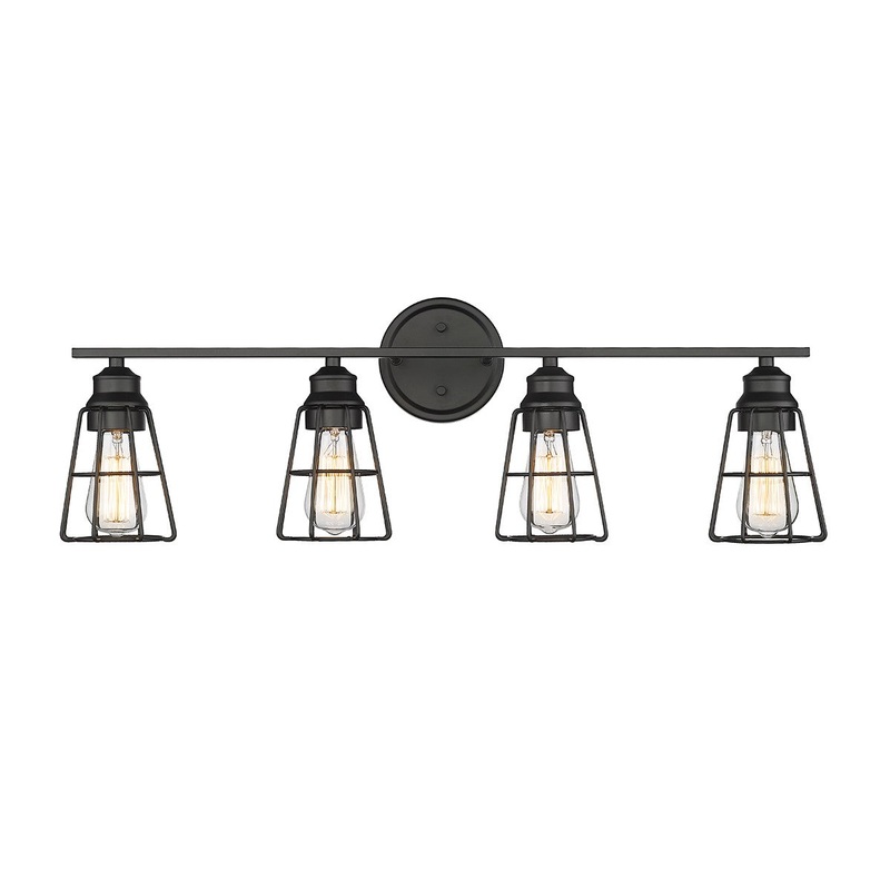 Millennium 3384-MB Four Light Vanity, Matte Black