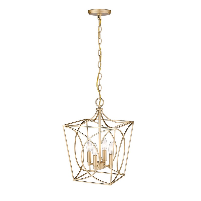 Millennium 4001-PMG Tracy Four Light Pendant, Painted Modern Gold