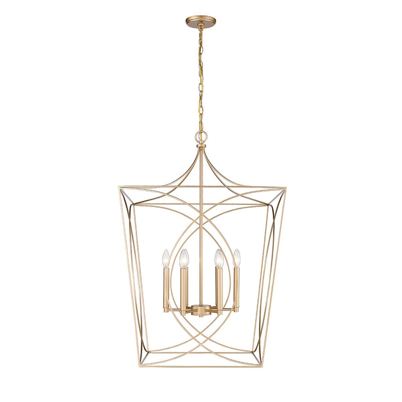 Millennium 4003-PMG Tracy Six Light Pendant, Painted Modern Gold