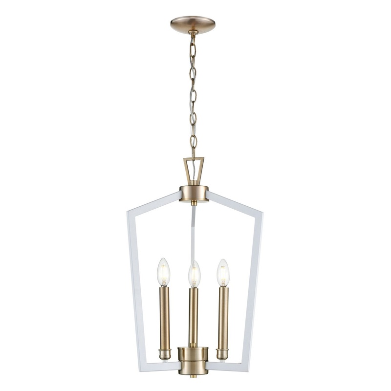 Millennium 4523-MW/MG Lizabeth Three Light Pendant, Matte White/Modern Gold