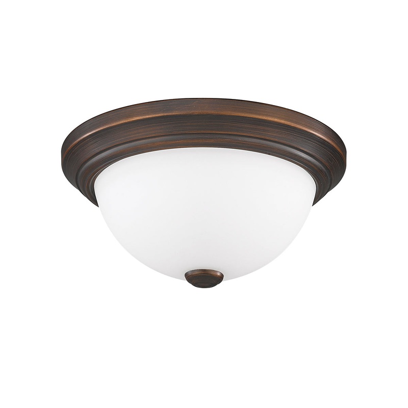 Millennium 4901-RBZ Two Light Flushmount, Rubbed Bronze