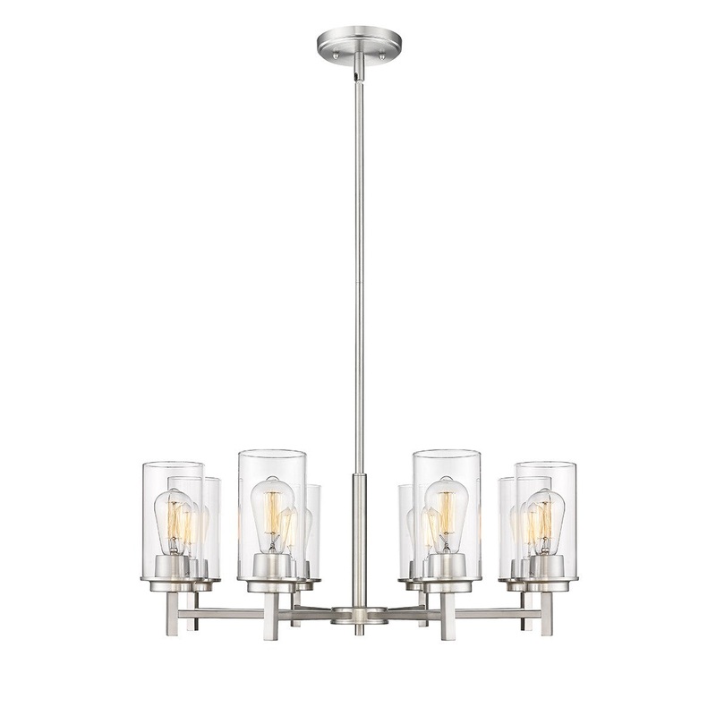 Millennium 495008-BN Janna Eight Light Chandelier, Brushed Nickel
