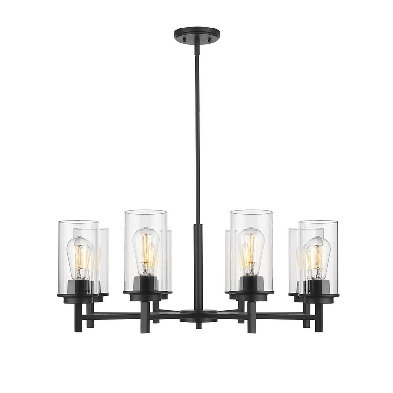 Millennium 495008-MB Janna Eight Light Chandelier, Matte Black