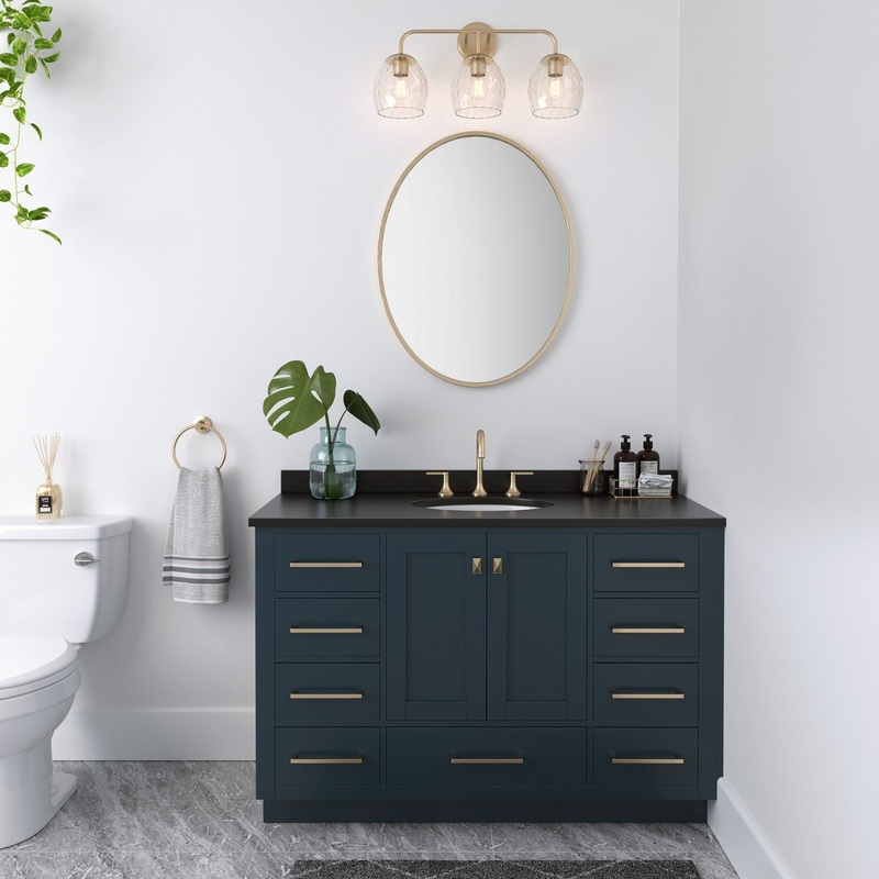 Millennium 498003-MG Gallos Three Light Vanity, Modern Gold