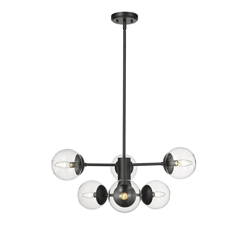 Millennium 8156-MB Avell Six Light Pendant, Matte Black