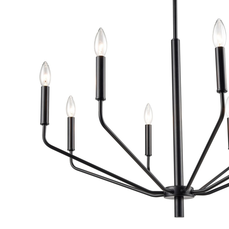 Millennium 8168-MB Laurell Eight Light Chandelier, Matte Black