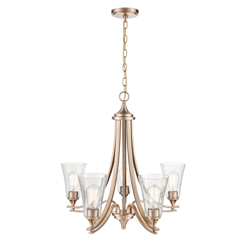 Millennium 1465-MG Natalie Five Light Chandelier, Modern Gold