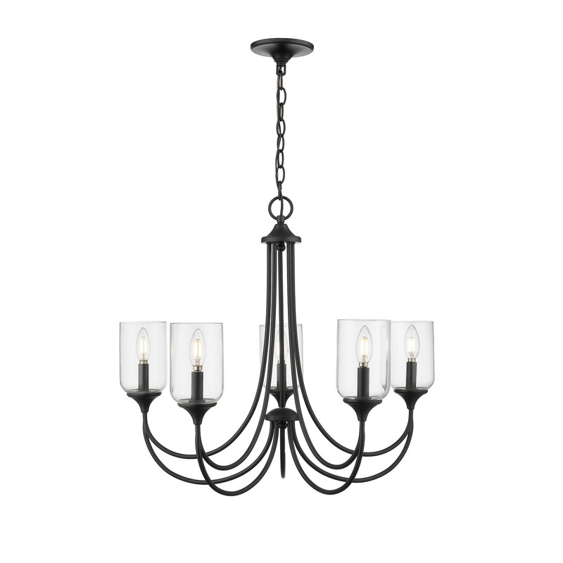 Millennium 22405-MB Waddingham Five Light Chandelier, Matte Black